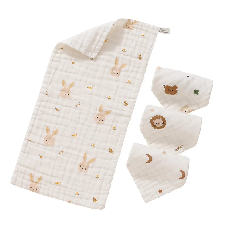 2PCS.Newborn 100% Cotton Gauze Burp Cloths—Ultra-Soft Baby Washcloths.Breathable,skin-friendly, super absorbent&easy to clean.