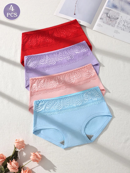 4Pcs Womens Cotton High Waist Underwear Antibacterial Tummy Control Butt Lifting Soft Breathable Oversized Briefs
