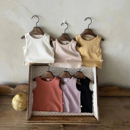 2025 Summer New Baby Sleeveless T Shirts Thin Cotton Boys Versatile Breathable Vest Infant Toddler Girl Comfortable Casual Tops