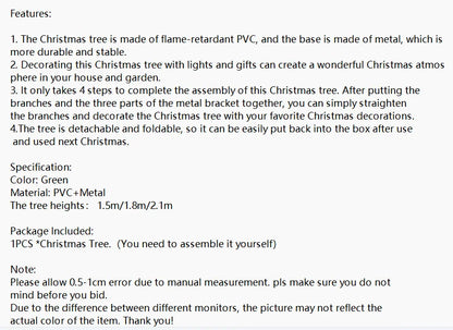 New Year Noel Navidad Gift 180cm Artificial Christmas Tree Cedar Tree Fir Pine PVC Christmas Trees Home Christmas Decorations