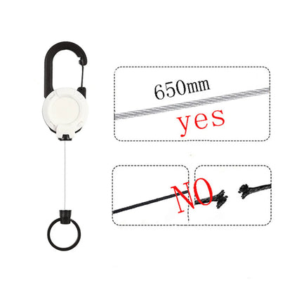 Outdoor Heavy-Duty Retractable Keychain Retractable Card Holders Extendable Key Chain Steel Wire Rope Extendable Key Lanyard