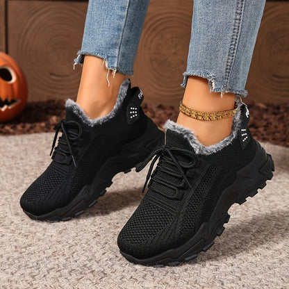 Sneakers Women's Winter Warm Sports Shoes Non Slip Soles Suitable for Cold Weather Outdoor Walking Sports Shoes Ladies Sneakers
