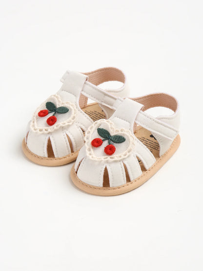 Baby girl sandals summer cherry cloth sole shoes newborn baby shoes first walking shoes