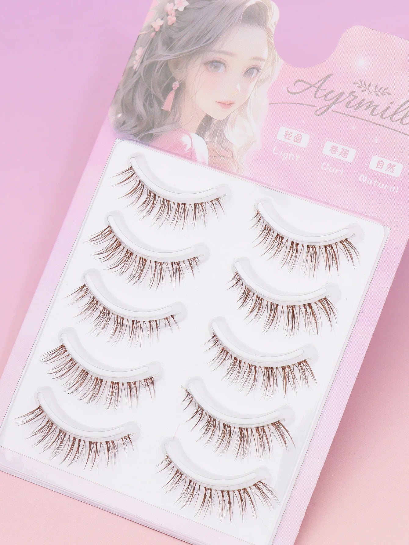Christmas new 5 Pairs Brown Lashes 3D Mink  Natural Long False Eyelashes Dramatic Volume Fake Lashes Makeup Eyelash Extension