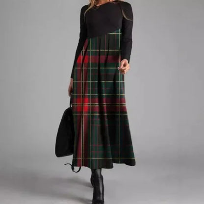 Vintage Women Long Dress V-Neck A-Line Dress 2024 Autumn Elegant Long Sleeves Slim Party Dresses Ladies Casual Loose Vestidos