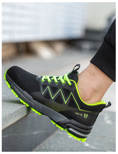 ZLMY Fashion Safety Shoes Men Steel Toe Sneaker Puncture Proof Work Boots Anti-smash Man Safety Boots Male Industrial Work Shoes