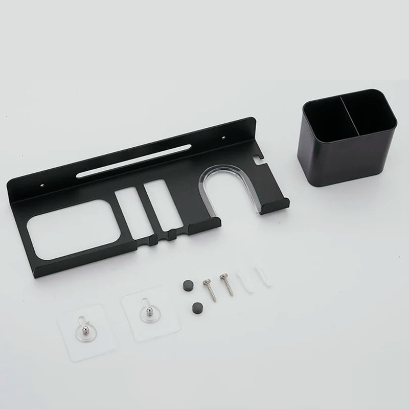 Hairdryer Holder Wall Wall mounted hair dryer rack And Hair Curler Holder Storage Rack Bathroom Organizer