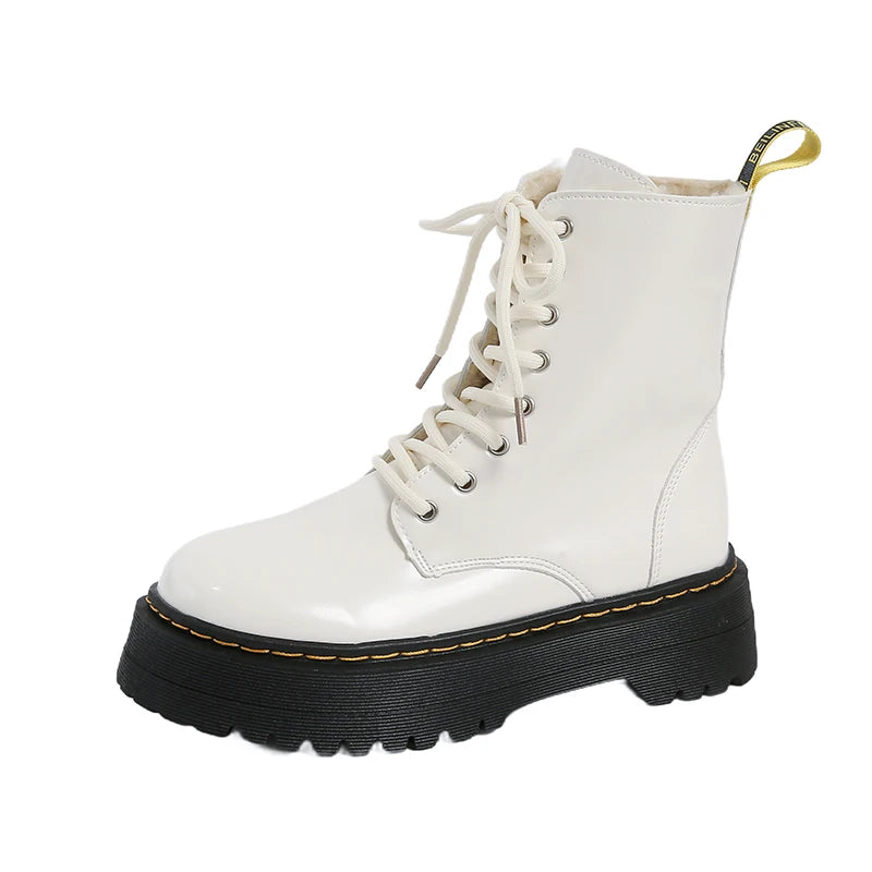 2025 New Women Boots Goth Casual Shoes Woman Leather Chelsea Classic Female Goth Shoes High Platform Boots Women Boots