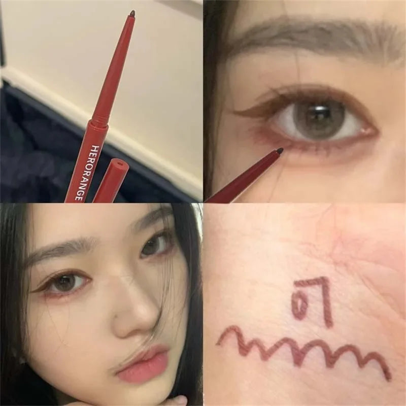 12 Colors Eyeliner Pencil Smooth Wine Red Soft High Pigment Eye Liner Pen Waterproof Matte Aegyosal Lying Silkworm Eyes Makeup