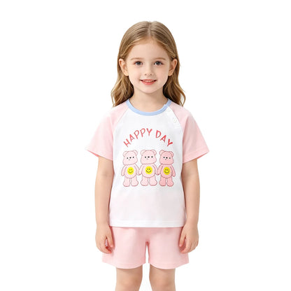 Kids Clothes Set Baby Boy/Girl T-Shirt + Shorts Summer Clothing Cotton Cartoon Casual Boys Tracksuit Children Baby Clothes Set