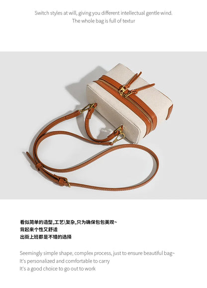 Fashion Box Women Handbags Designer Thick Canvas Shoulder Crossbody Bags Casual Spring And Summer Small Purses 2024 Bolso Mujer