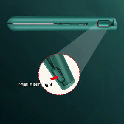 2-in-1 Mini Hair Straightener & Curler, Dual Purpose Curling Iron, Portable Curling Wand and Flat Iron Travel for All Hair Types