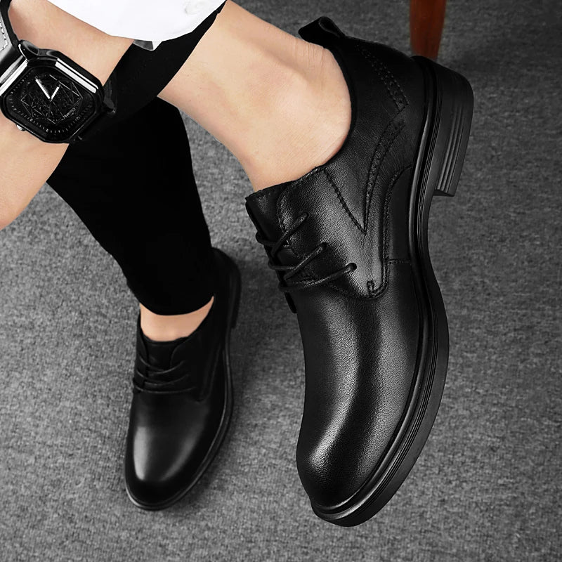 Genuine Leather Male Oxford Shoes Business Formal Wear Casual Shoes New Arrival Mens Derby Shoes Leisure Walk Gentleman Footwear