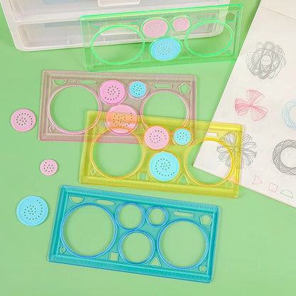 Geometry Spirograph Drawing Kit - Flower Stencil Templates Art Craft, Educational Learning Toy for Kids