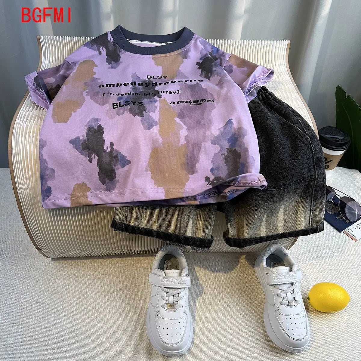 Hot Sale Fashion Baby Boy Suit Summer Clothes Short Sleeve T-shirt Short Jeans 2 Piece Set Kids Outfit 2-11Y Children's Costume