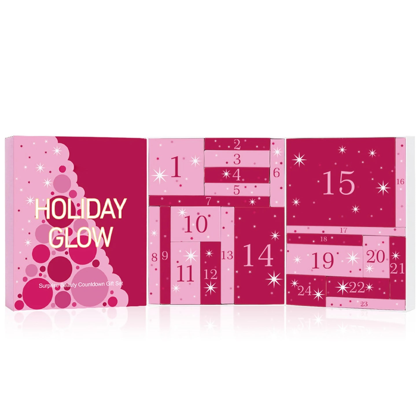 24-Days Makeup Box Countdown Calendar Eye Shadow Lipstick & Make-up Brush Beauty Advent Calendars For Women/Girls Surprise Gifts