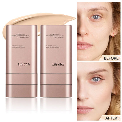 Clear and Moisturizing Foundation with a Natural Glow, Hydrating, Bling, Radiance, Thin and Lightweight Double-Ended Makeup Foundation That Can Be Rotated for Easier Application, with Its Own Brush for Waterproofing, Making I