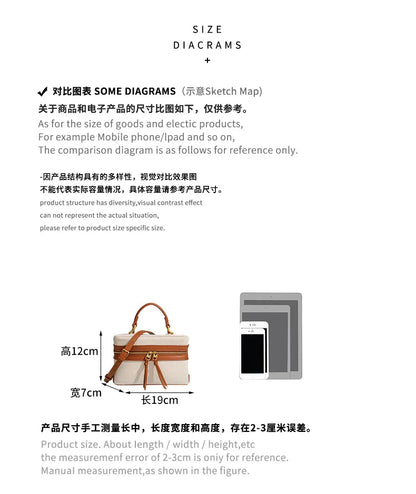 Fashion Box Women Handbags Designer Thick Canvas Shoulder Crossbody Bags Casual Spring And Summer Small Purses 2024 Bolso Mujer
