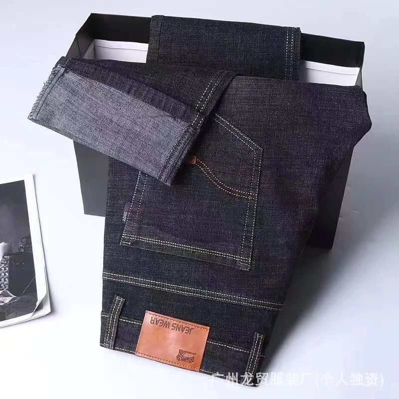 2025 Spring New Mens Slim Fit Classic Skinny Jeans Casual Street Style Casual Mens Skinny Jeans Male Slim Fit Pencil Denim Blue