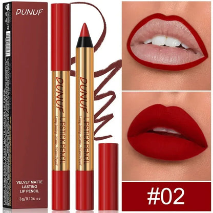 Rich Color Non-stick Lipstick Pencil Long-lasting Matte Lip Liner Crayon Red Tint Brown Lipliner Makeup Easy To Apply Cosmetics