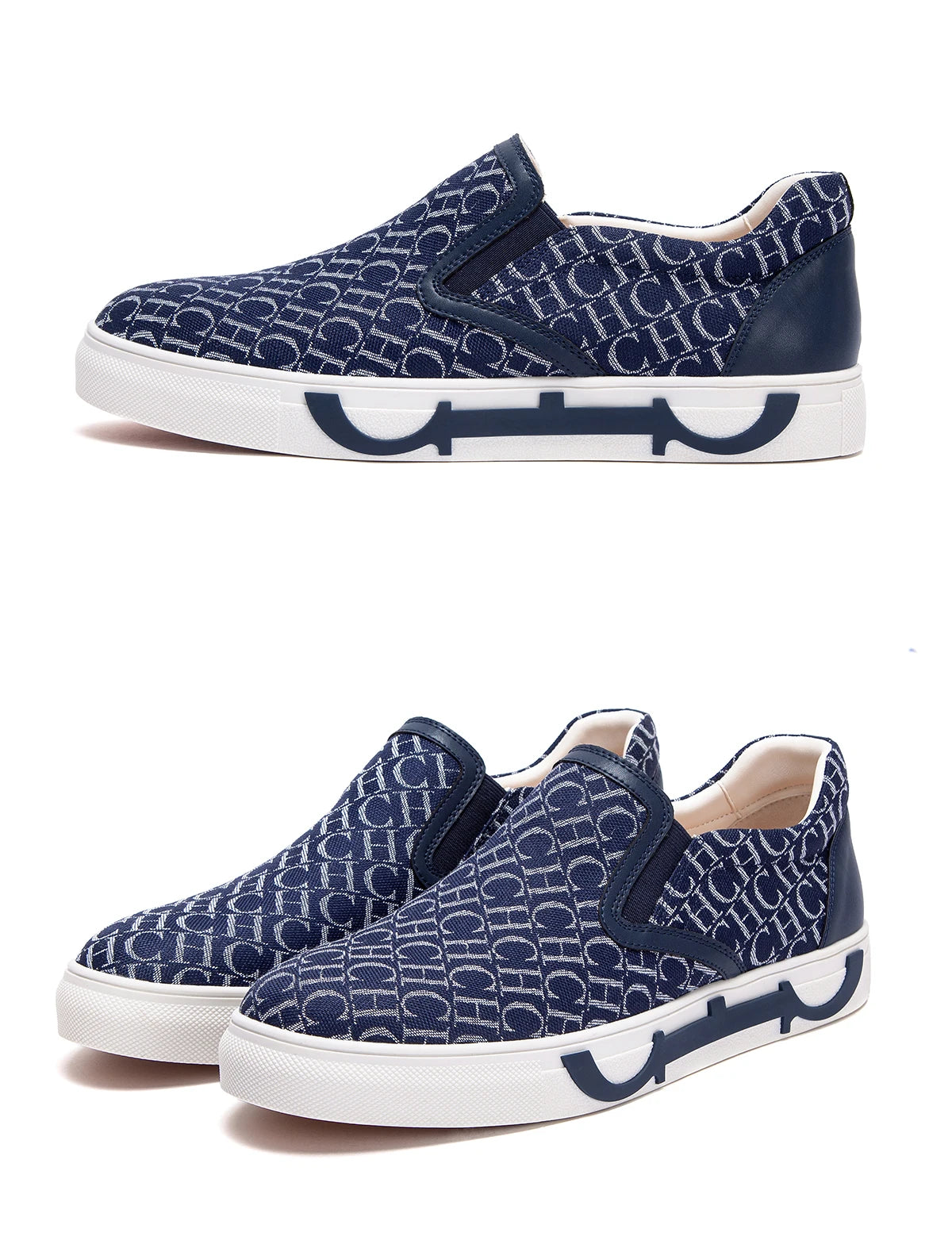 Shoes For Man Loafers Breathable cloth upperLeather elasticized adjustable mouthCH lettersLuxury brand men's shoes