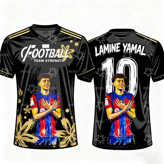 Yamal No. 10 football jersey match training suit 3d Printing Autumn Sports Dry Quickly Men's T-Shirt Kid's Clothing Tee Woman