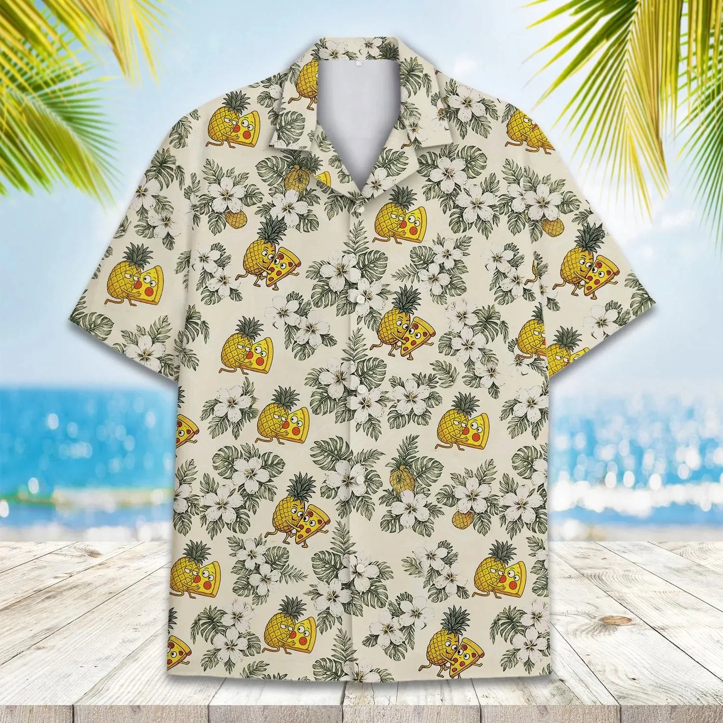 Funny Animal Pizza Hawaiian Shirts Men Women Youth  Music Raccoon Shirt Button Down Space Party Shirt 2025 Vacation Aloha Shirt
