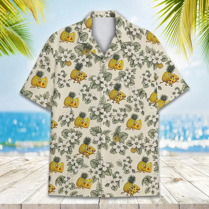Funny Animal Pizza Hawaiian Shirts Men Women Youth  Music Raccoon Shirt Button Down Space Party Shirt 2025 Vacation Aloha Shirt