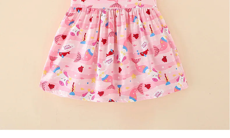 Girls Casual Dresses Flower Printing Sleeveless Casual Dress Toddler Clothes Flower Girl Dresses 2 To 8 Years
