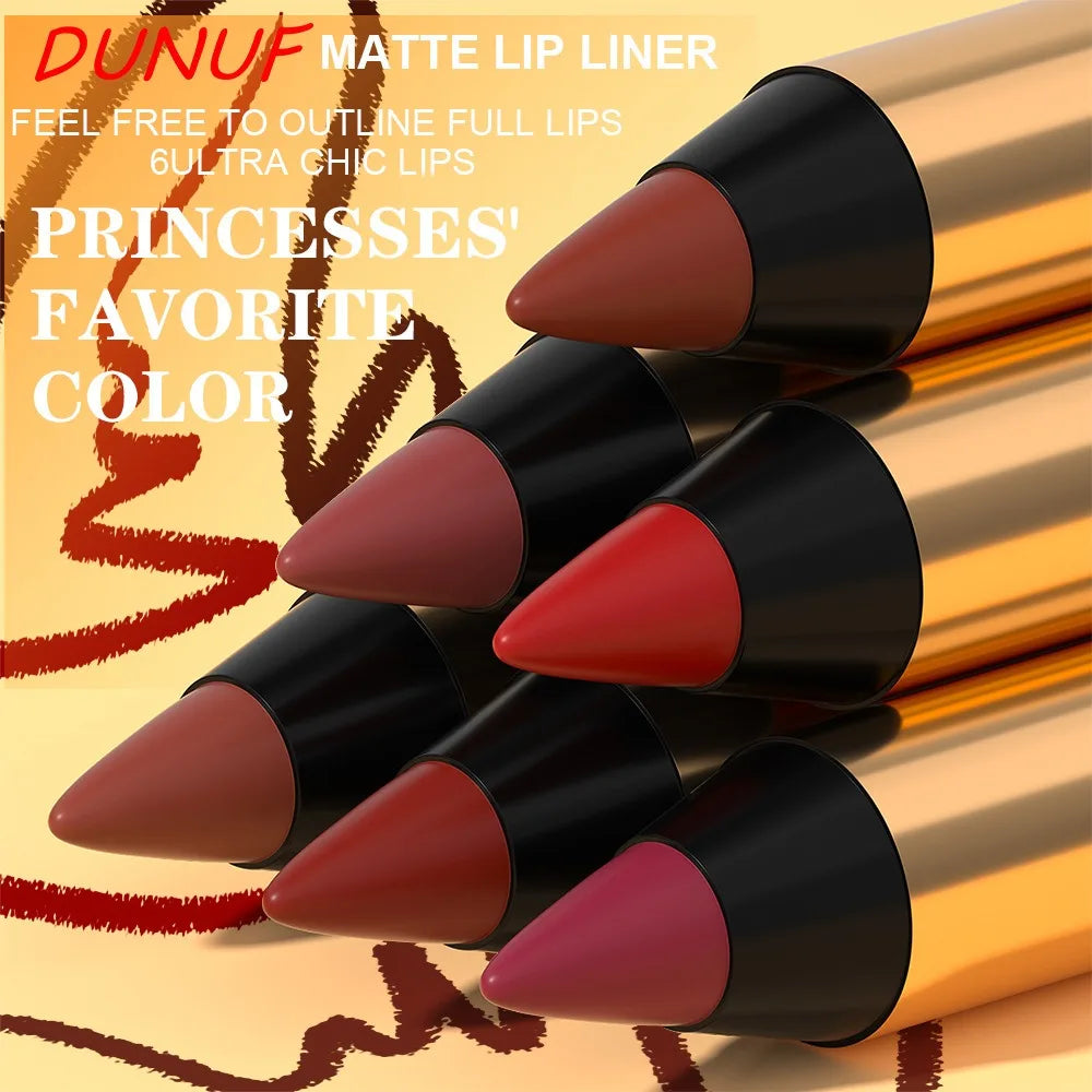 Rich Color Non-stick Lipstick Pencil Long-lasting Matte Lip Liner Crayon Red Tint Brown Lipliner Makeup Easy To Apply Cosmetics