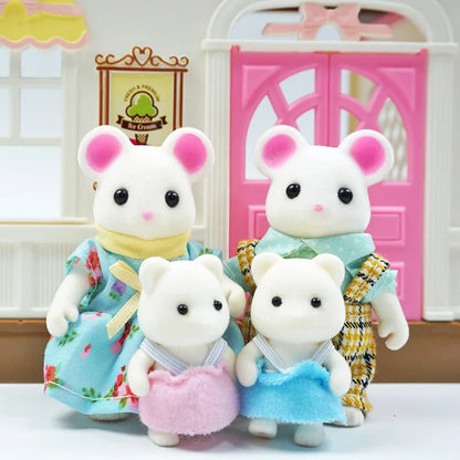 Easter Bunny 1:12 Simulation Forest Family Reindeer Panda Animal Dollhouse Figures Miniature Furniture Kitchen Accessories Gift
