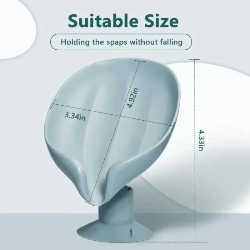 Drain Soap Holder Leaf Shape Soap Box Suction Cup Tray Drying Rack for Shower Sponge Container Kitchen Bathroom Accessories