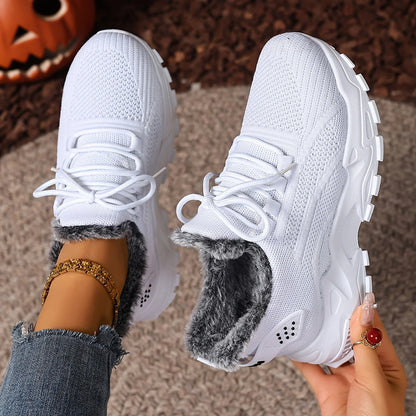 Sneakers Women's Winter Warm Sports Shoes Non Slip Soles Suitable for Cold Weather Outdoor Walking Sports Shoes Ladies Sneakers