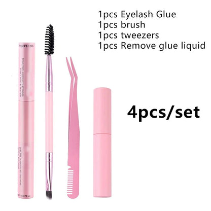 2-in-1 Adhesive and Sealing Eyelash Glue Suitable for DIY Group Eyelashes Eyelash Glue Remover Eyelash Curler Brush Kit Makeup