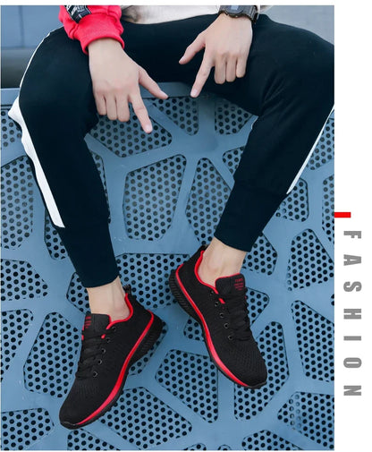 Men Running Walking Knit Shoes Fashion Casual Sneakers Breathable Sport Athletic Men Sneakers Casual Shoes Big Size 36-48