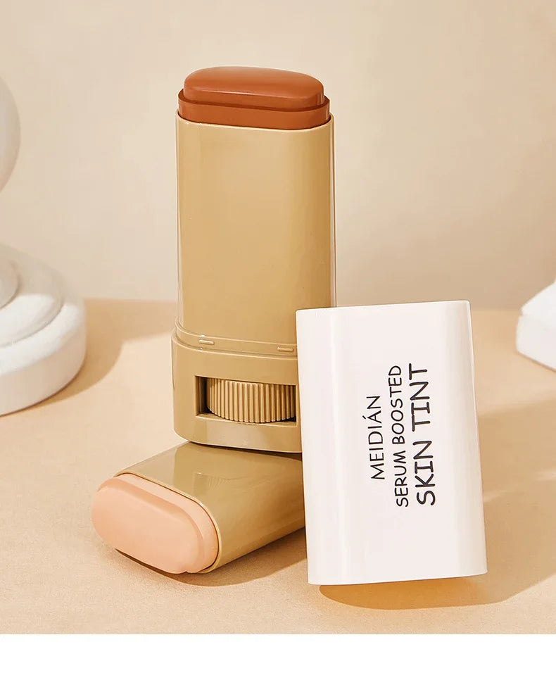Bronze Foundation Stick Serum Boosted Skin Tint Silky Texture Moisturizing Coverage Concealer Base Even Skin Tone Makeup
