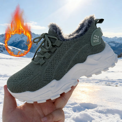 Sneakers Women's Winter Warm Sports Shoes Non Slip Soles Suitable for Cold Weather Outdoor Walking Sports Shoes Ladies Sneakers