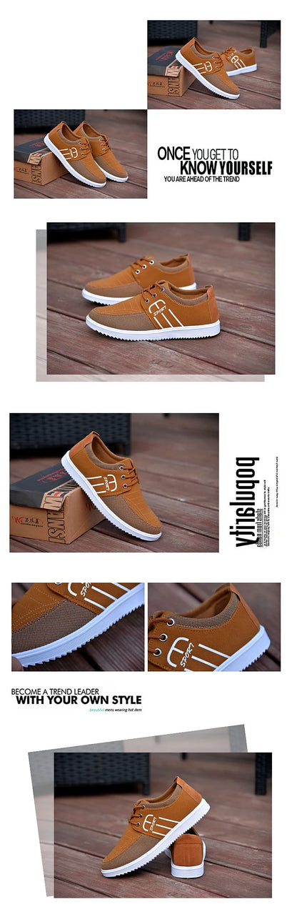 Hot Men's Brand Canvas Shoes Lightweight Sneakers Autumn Men  Breathable Vulcanized Shoe Lace Up Work Footwear Man Drive Shoe