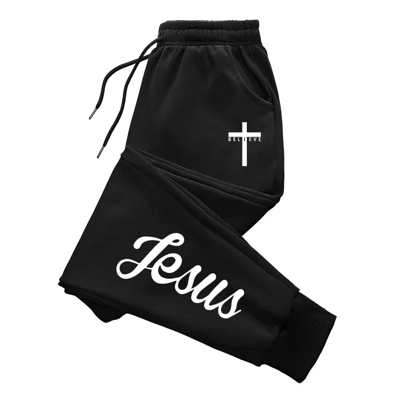 Jesus Christ Style Hoodies and Sweatpants Autumn Winter Daily Casual Sporty Jogging Suit Cross Tracksuit High Quality Men's Set