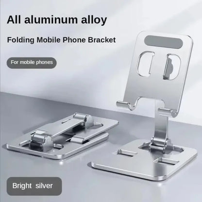 Xikcu Foldable Desk Phone Holder Mount Stand For iPhone 12-16 Universal Mobile Phone Holder Tablet Desktop Aluminum Alloy Holder