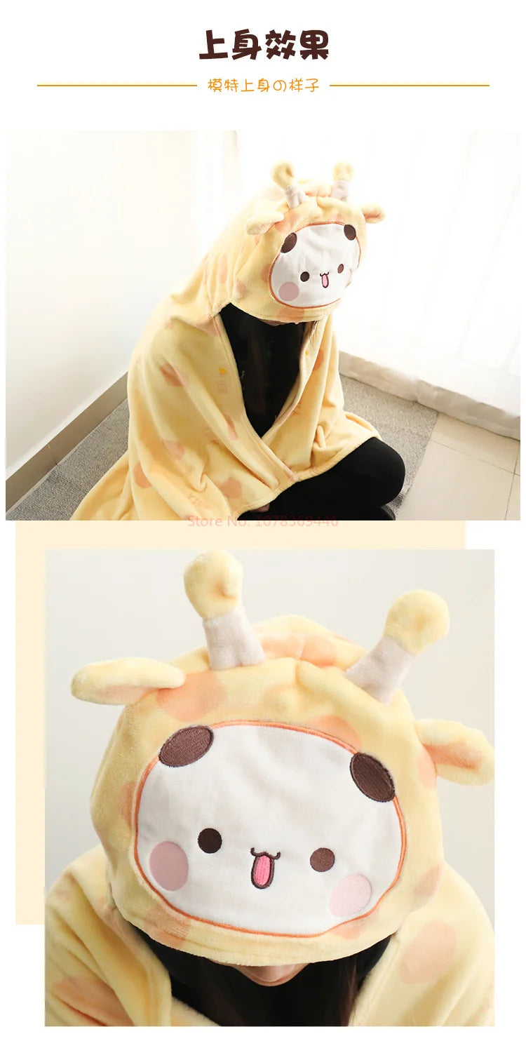 Official Original Bubu And Dudu Blanket Shawl Blanket - Panda Bubu And Yier Blanket Office, And Travel, Perfect Gift For Fans
