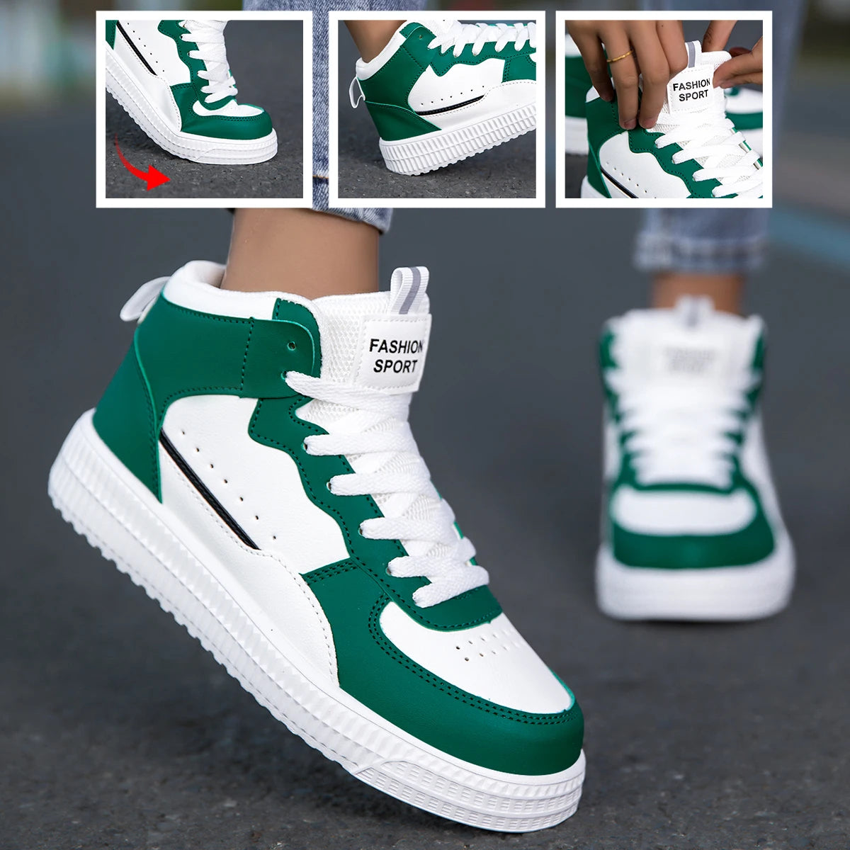 Four Seasons Men's Work Casual Shoes Leather Waterproof White Sneakers Men's Trendy Style