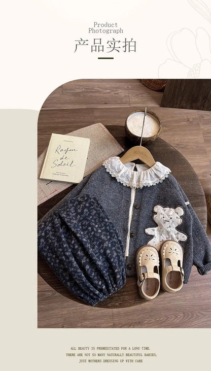 Girls Clothes Set Spring and Autumn New Children's Autumn Forest Series Sweater Shirt Pants Three piece Set