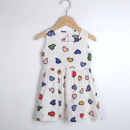 Girls Casual Dresses Flower Printing Sleeveless Casual Dress Toddler Clothes Flower Girl Dresses 2 To 8 Years