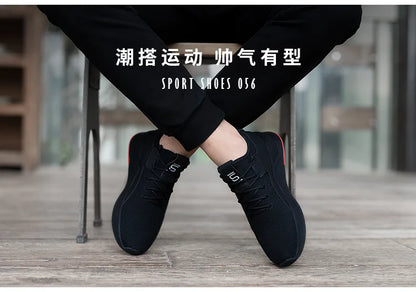 2025 New Man's Sports Shoes Korean Version Trendy work  Shoes Man Casual Running Shoes Flying Woven Breathable Summer Shoes Man
