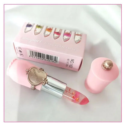 Dried Flower Jelly Lip Balm Lipstick Transparent Waterproof Crystal Lip Oil Hydrating Lip Gloss Plumper Clear Lip Plumper Makeup