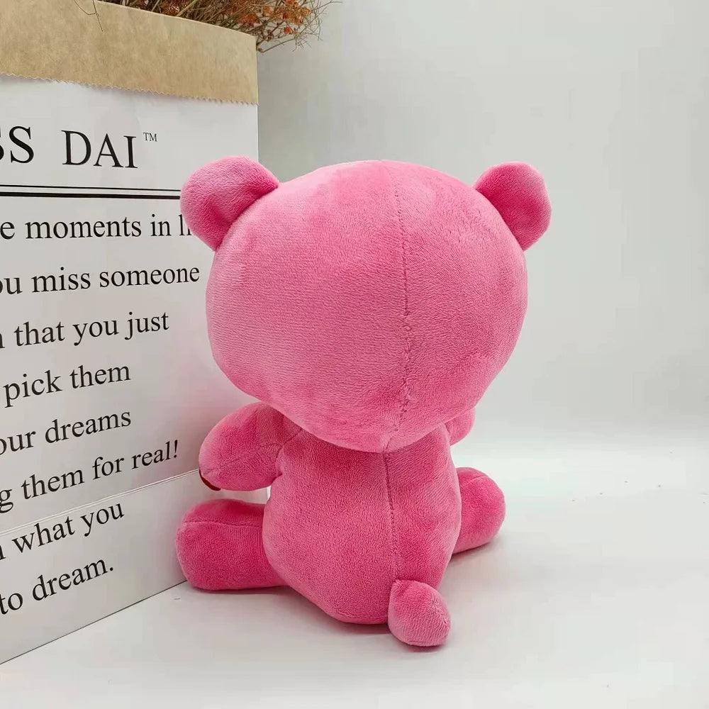 24cm Gloomy Bear Plush Toy Bloodthirsty Pink Bear Plushie Doll Animal Teddy Stuffed Toy Pillow for Kids Birthday Christmas Gift
