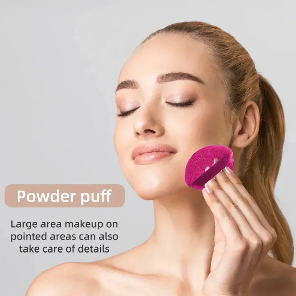 20pcs Rose red Makeup Tools Kit Makeup Sponge Finger Puff Air Cushion Headband Wristband Makeup Remover Puff Holiday Gift
