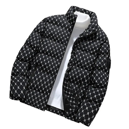 Autumn/Winter Fashion Trend Printed Large Size Coat Men's Casual Relaxed Comfortable High Quality Cotton-Padded Jacket
