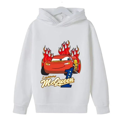 Children's Di's New Cool Trendy Sni Autumn Winter Racing Lightning McQueen Boys Girls Hoodies Autumn Winter Warm Soft Clothing